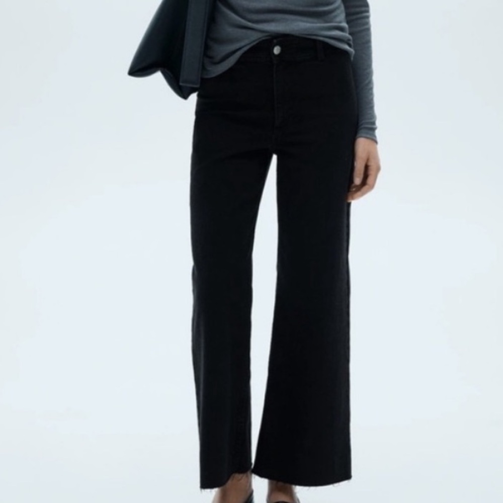 Mango Catherine Culotte Jeans - Black